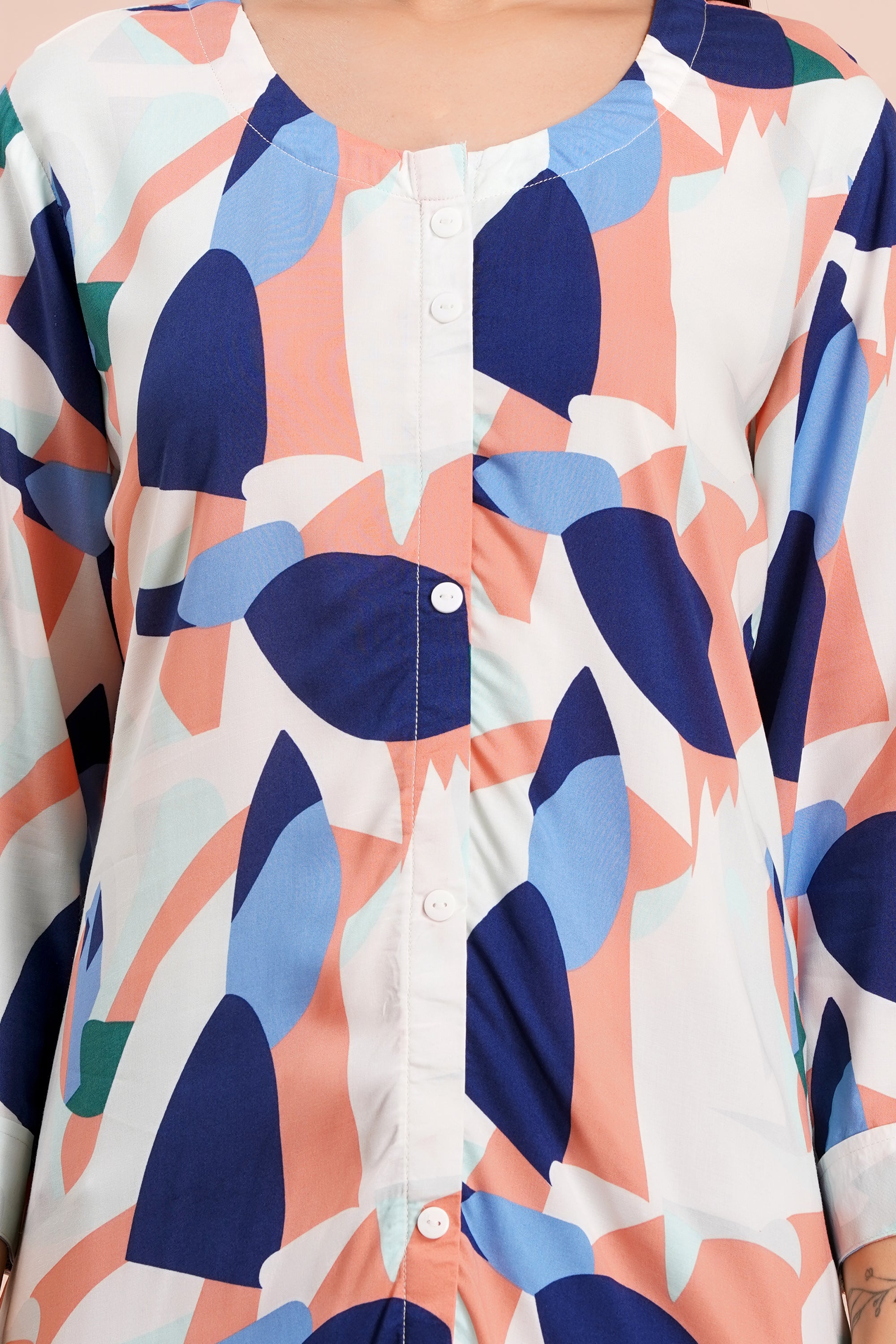 Abstract Print Short Kurti