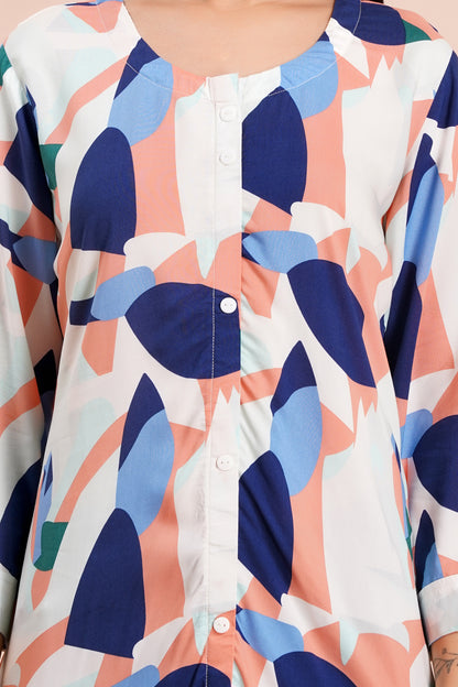 Abstract Print Short Kurti