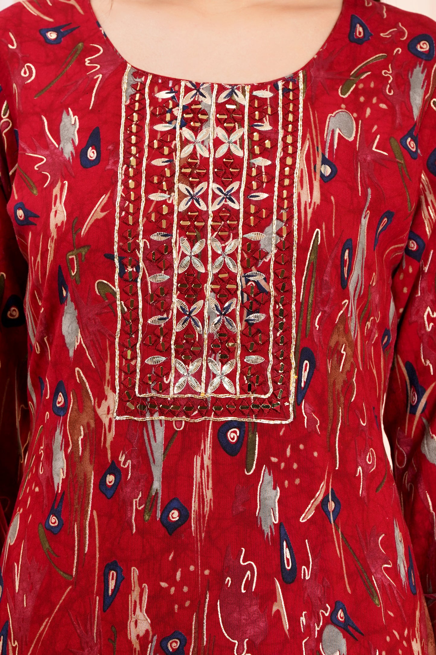 Scarlet Charm Printed Kurti