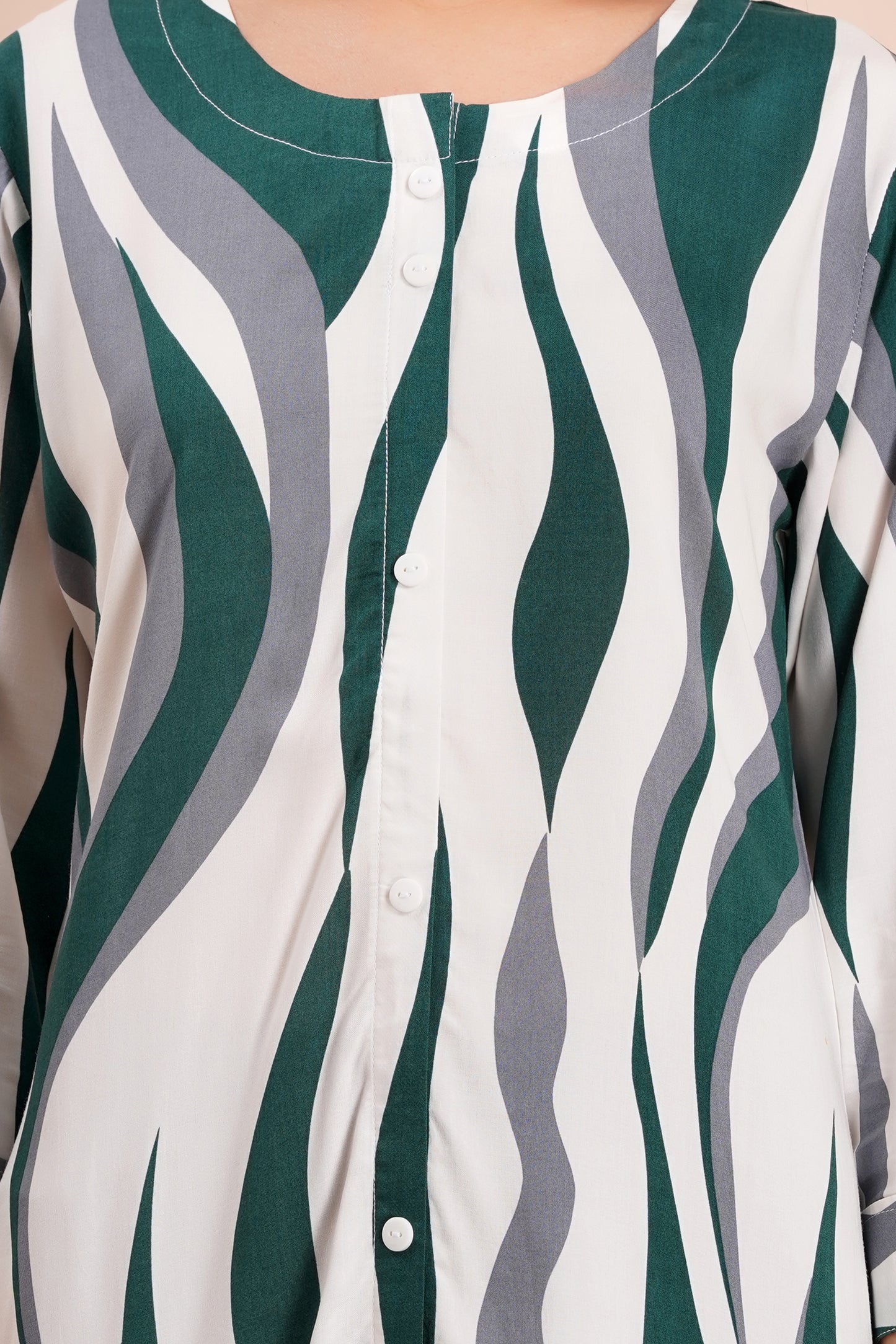 Wavy Wanderer Striped Short Kurti