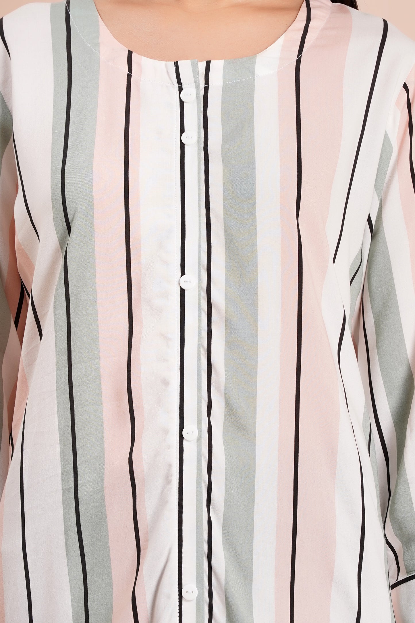 Pastel Pinstripe Short Kurti