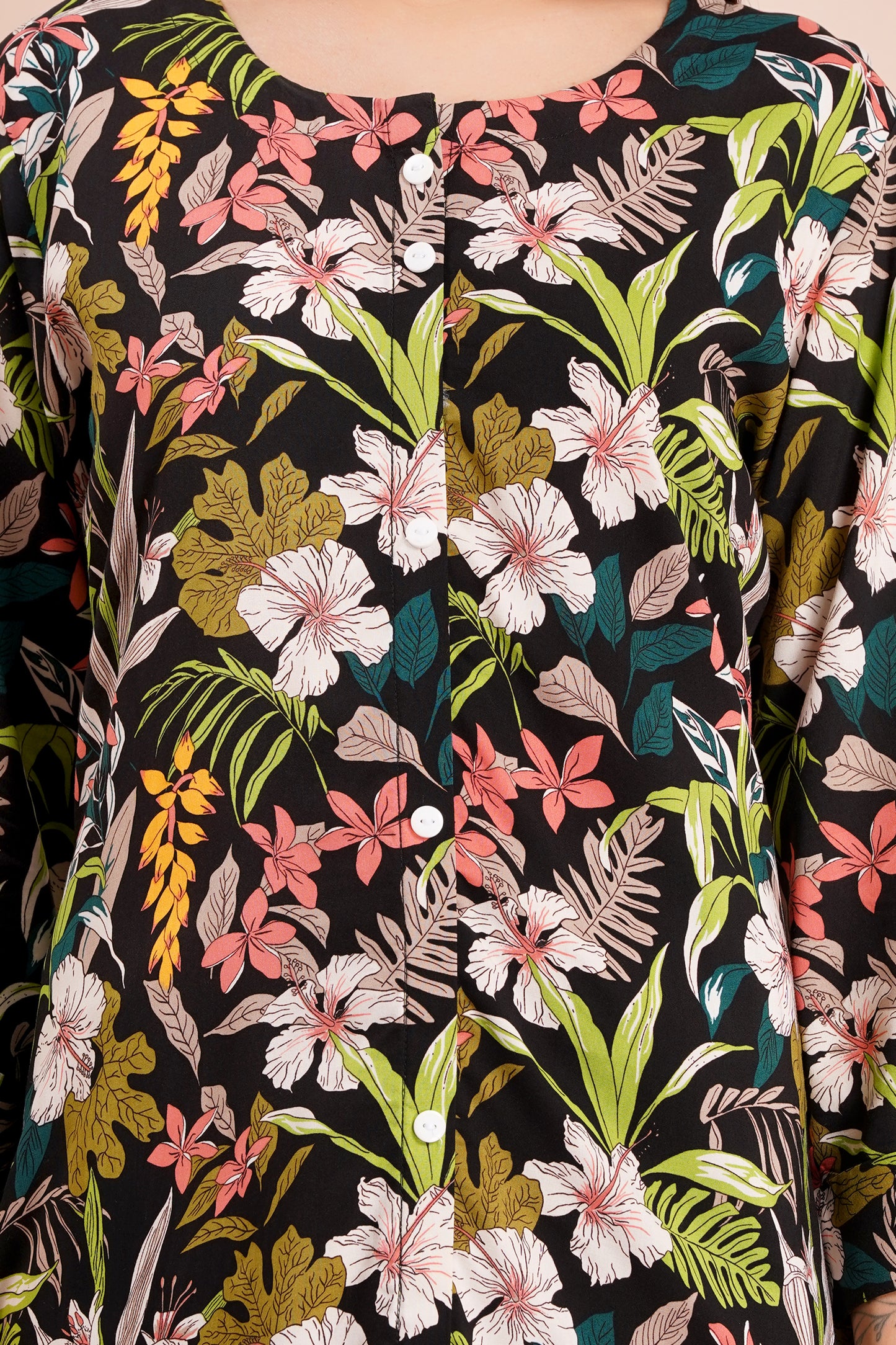 Tropical Floral Short Kurti