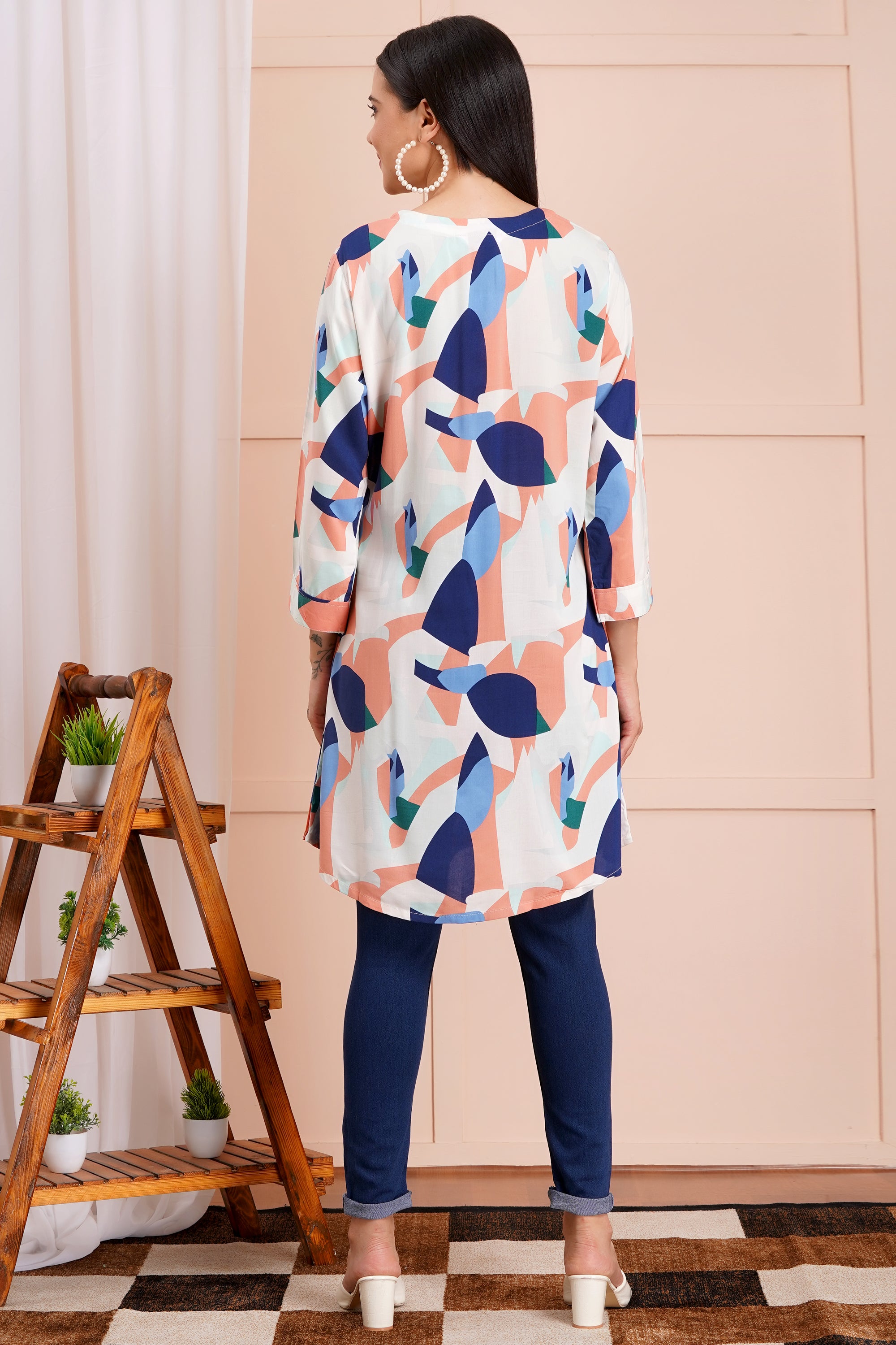 Abstract Print Short Kurti