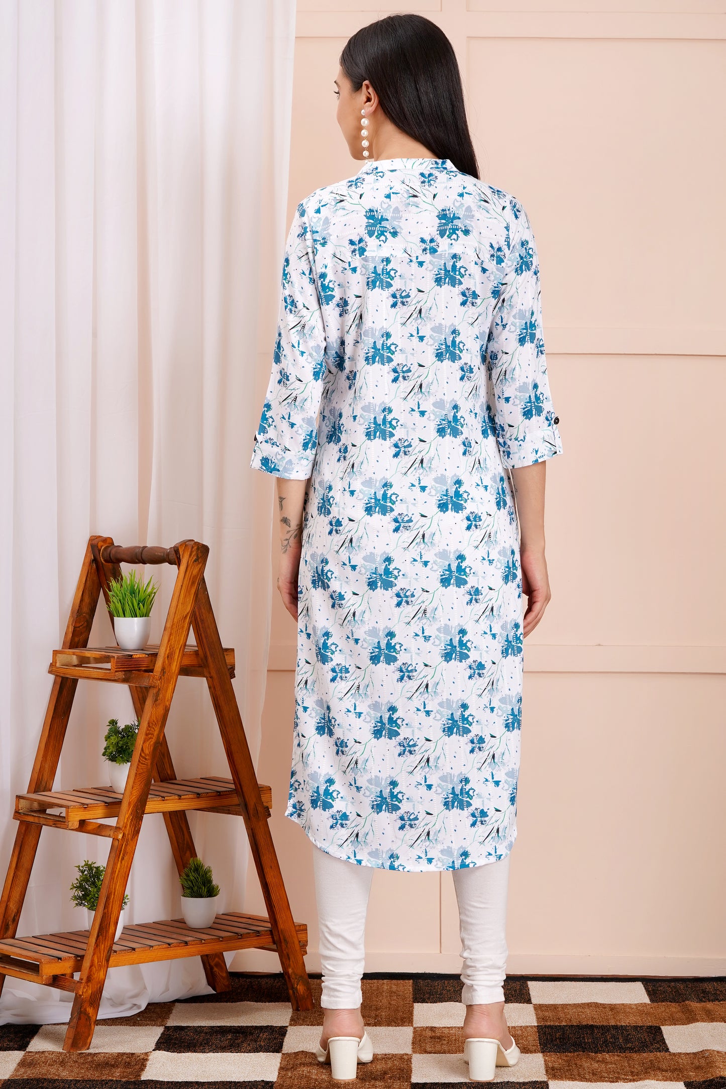 Blue Breeze Floral Printed Kurti