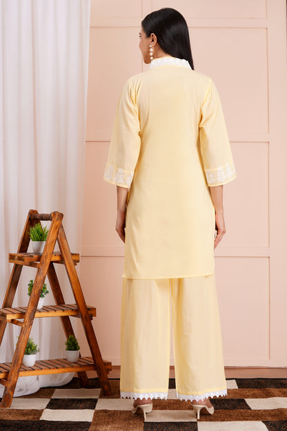 Sunshine Chikankari Fancy Co-ord Set