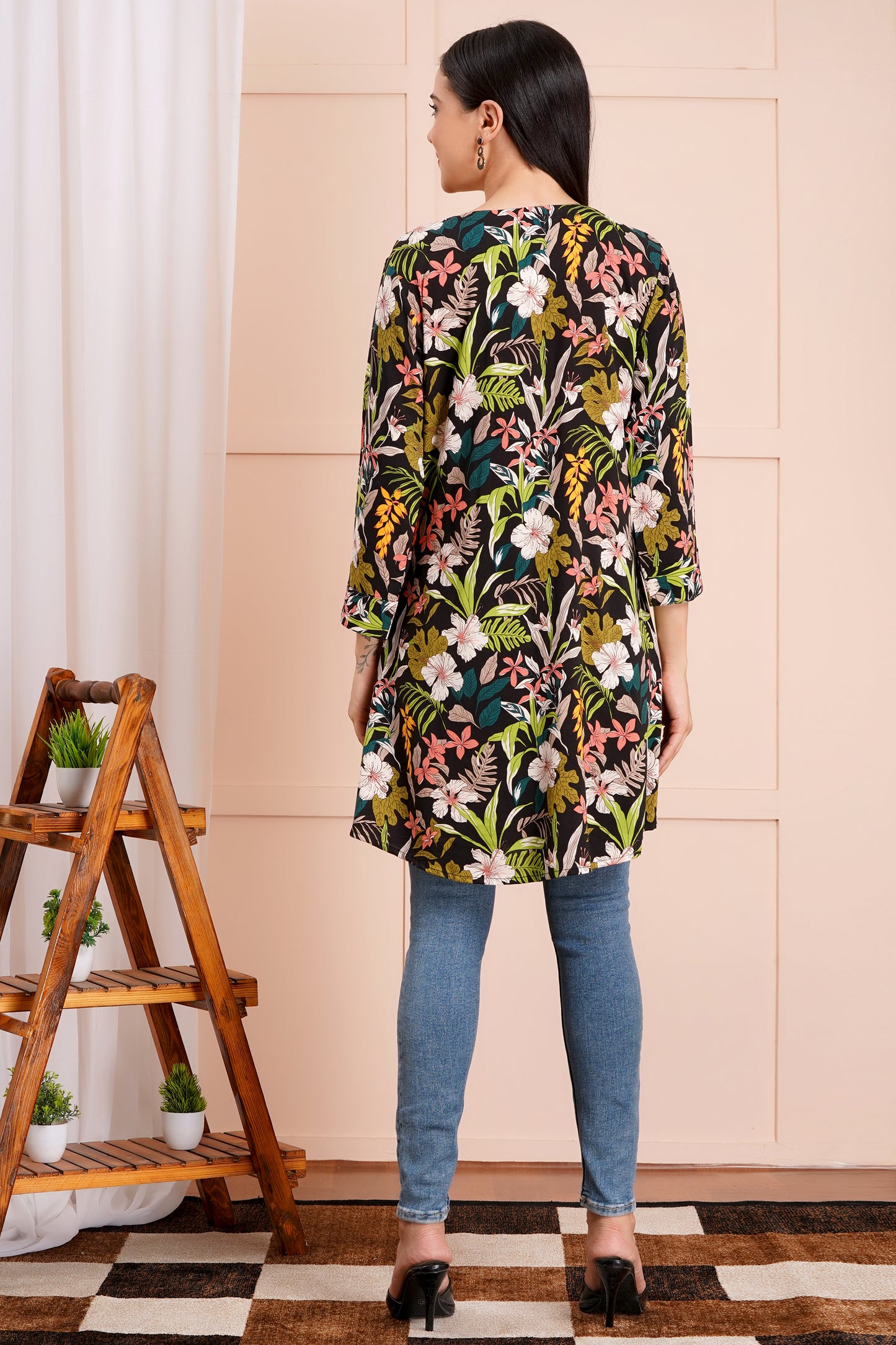 Tropical Floral Short Kurti