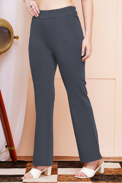 Classic Dark Gray Bell-Bottom Pants