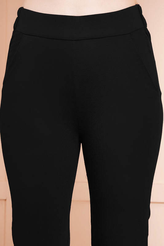 Classic Black Bell-Bottom Pants