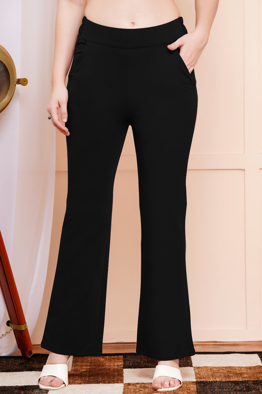 Classic Black Bell-Bottom Pants