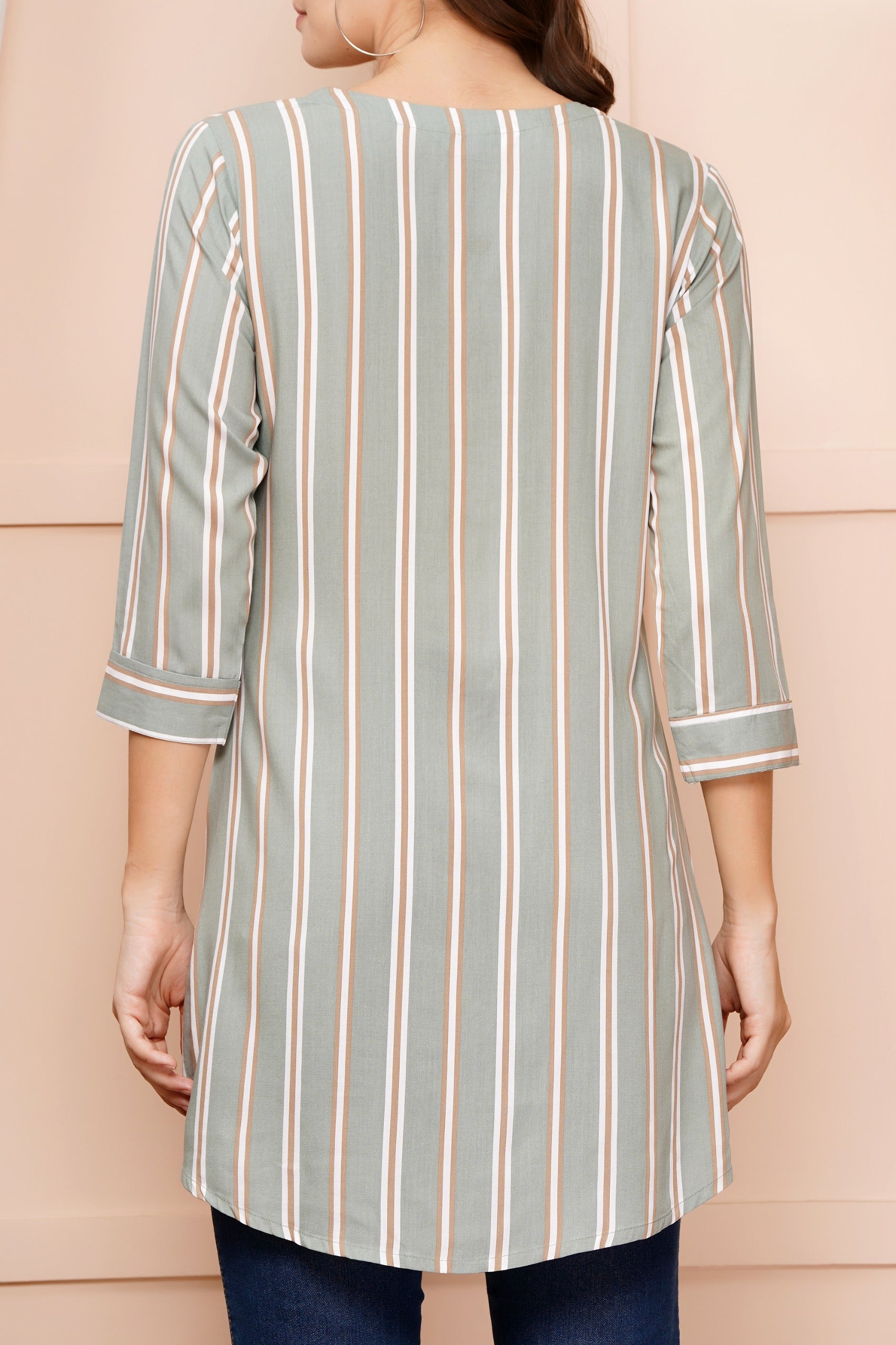 Elegant Striped Short Kurti 2