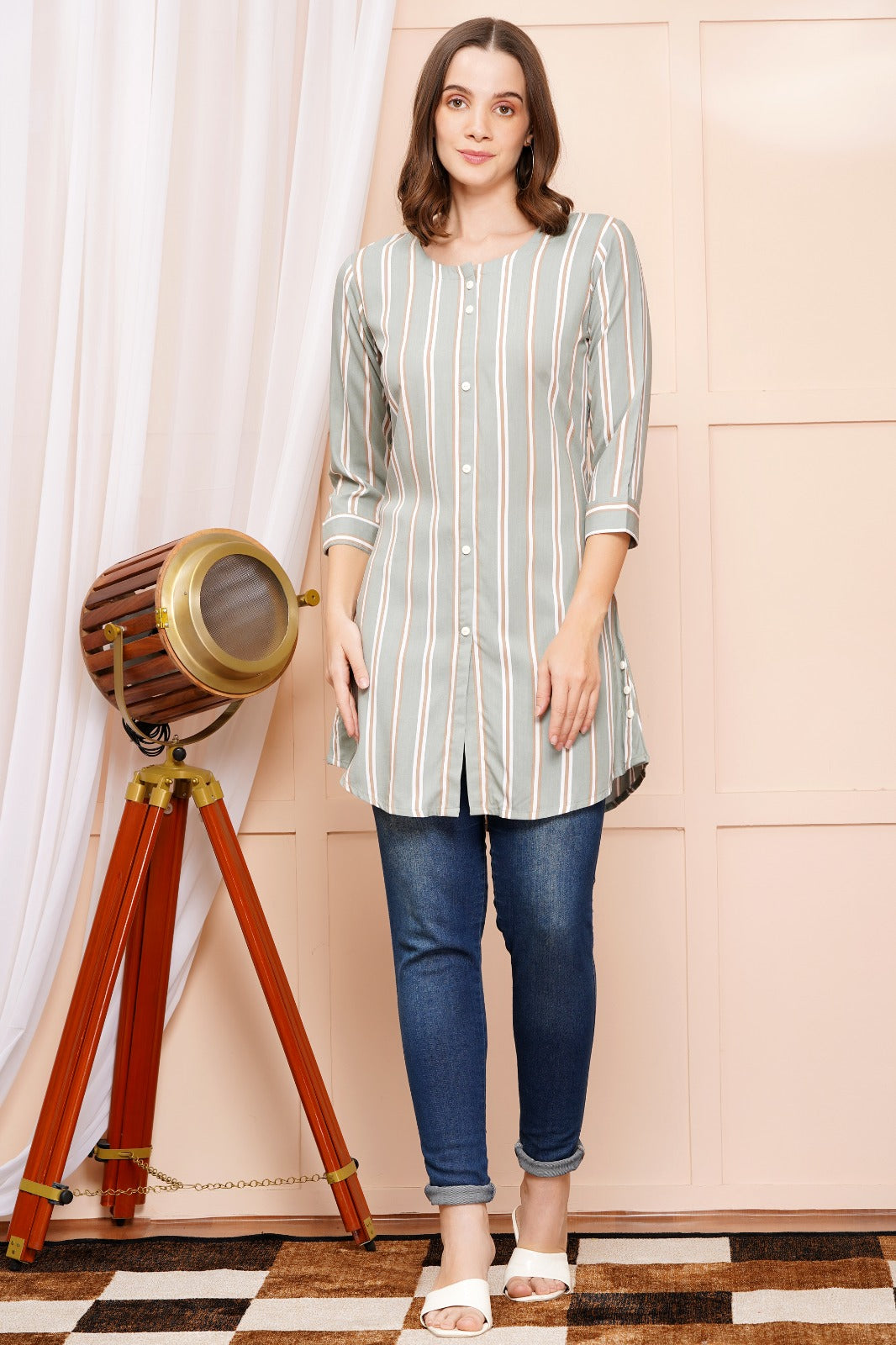 Elegant Striped Short Kurti 2