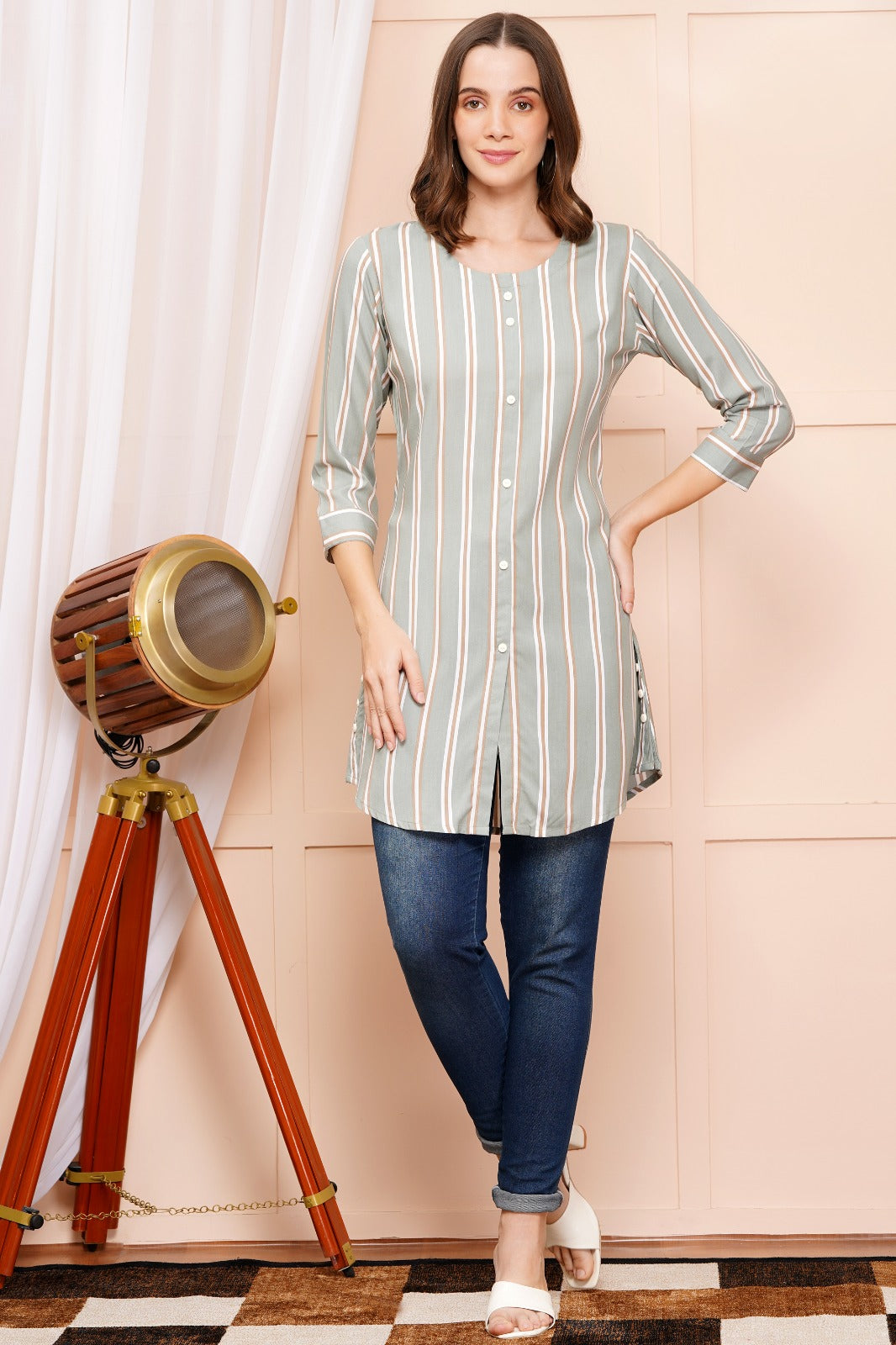 Elegant Striped Short Kurti 2