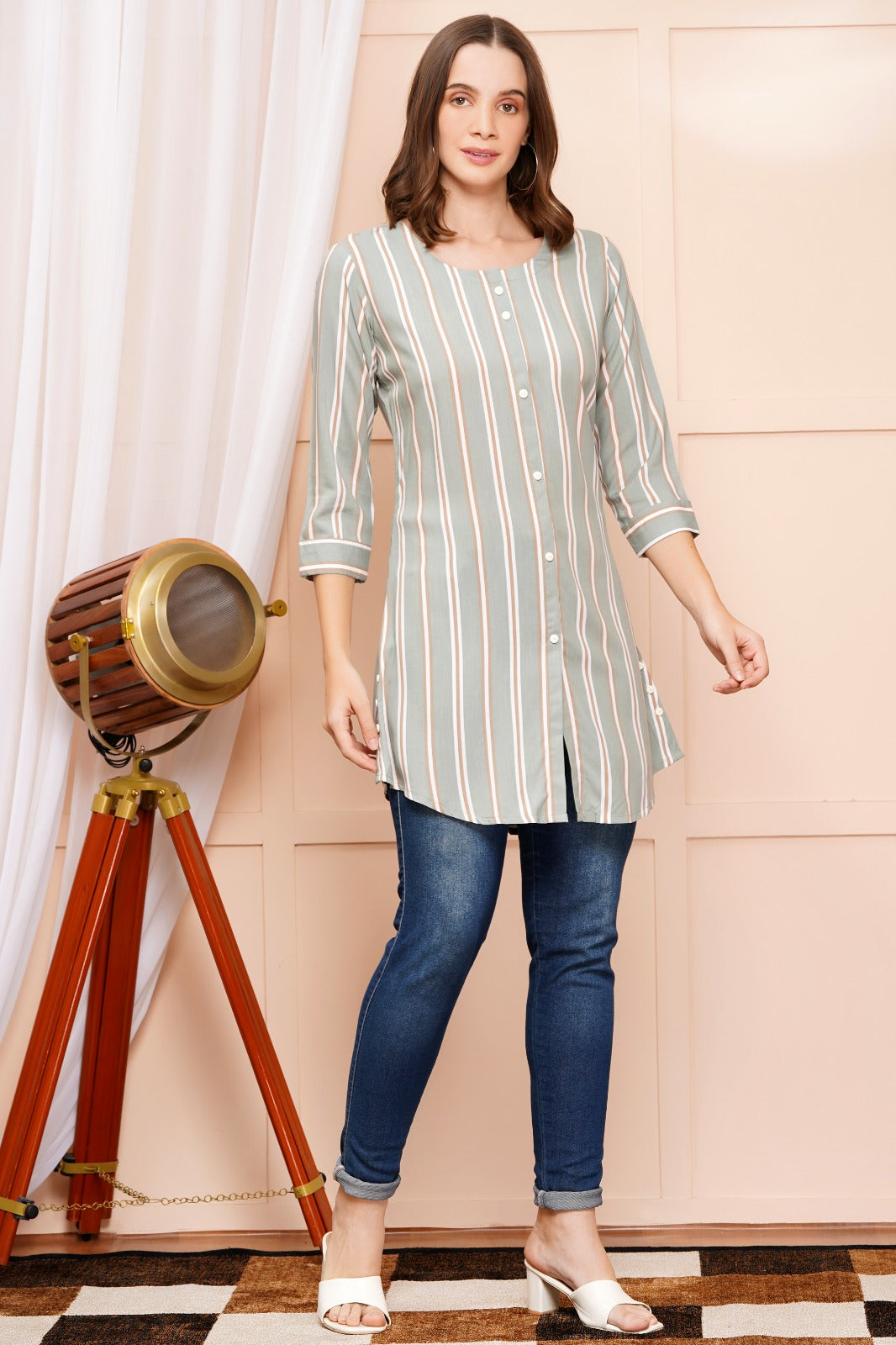 Elegant Striped Short Kurti 2