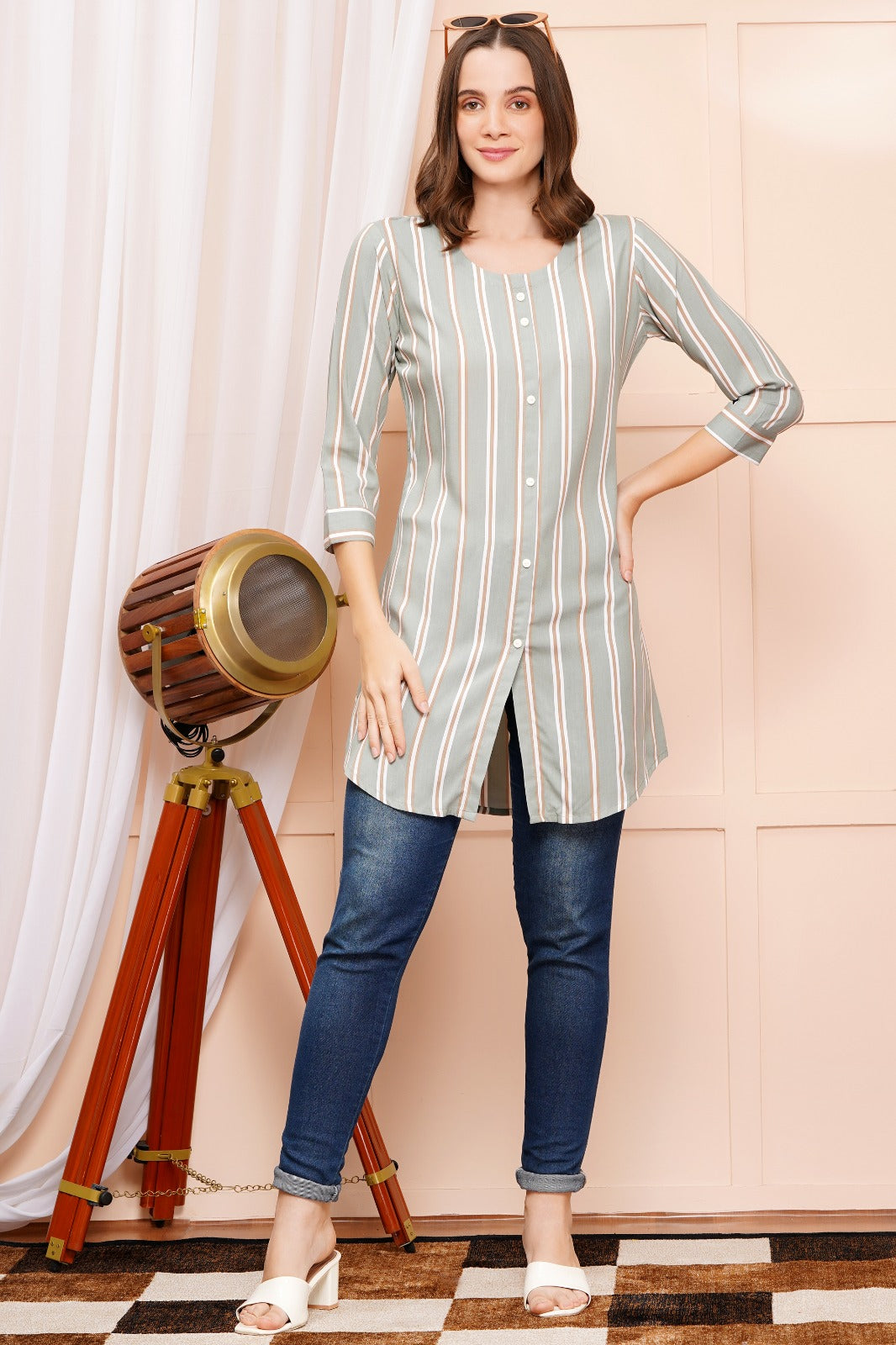 Elegant Striped Short Kurti 2