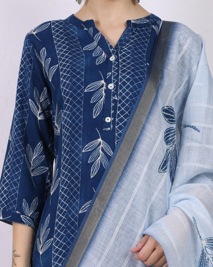 Royal Leafy Charm Pant Set with Dupatta