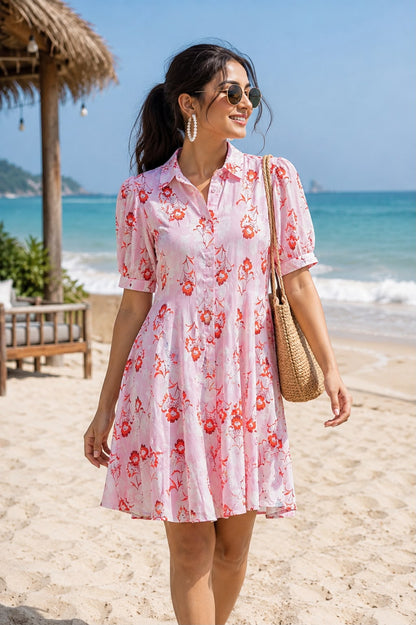 Cherry Blossom Short Midi Dress