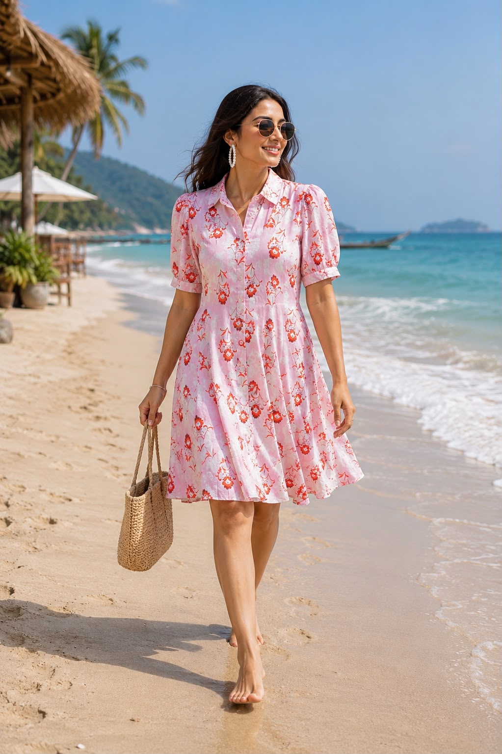 Cherry Blossom Short Midi Dress