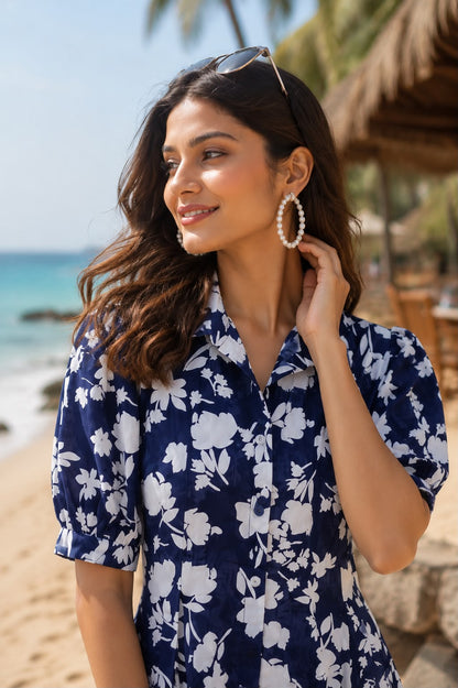 Evening Bloom Short Midi Dress